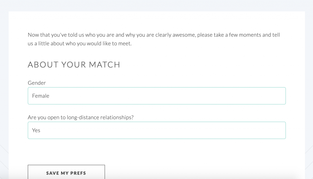 LFGdating Long Distance Match Prefs Question Screenshot - 2019 LFGdating